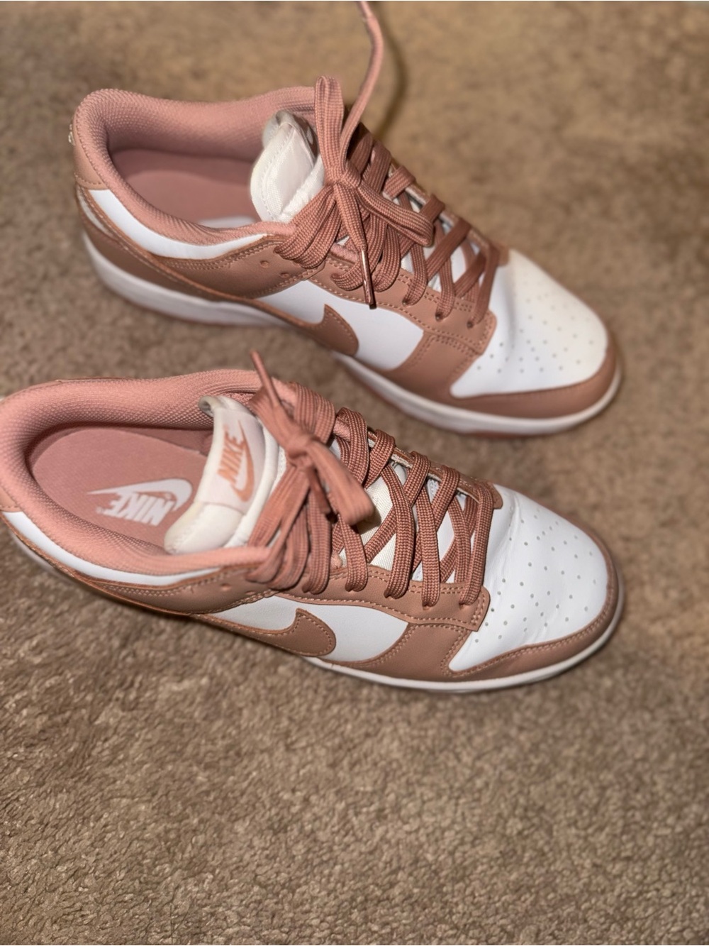 Nike Women’s Low-Top Sneakers in Dusty Rose and White